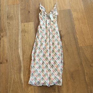 Kimchi blue urban outfitters midi dress plaid with floral pattern